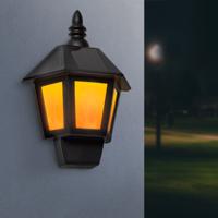 2 az 1-ben szolár fali lámpa, lánghatással, hidegfehér LED-del (28 x 19,5 x 9,6 cm)