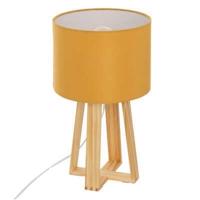 Asztali lámpa 34,5cm, mustársárga natúr fa - SANDY - Butopêa