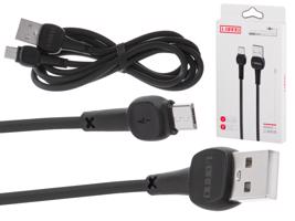 L-brno USB-MicroUSB kábel, 100cm, fekete